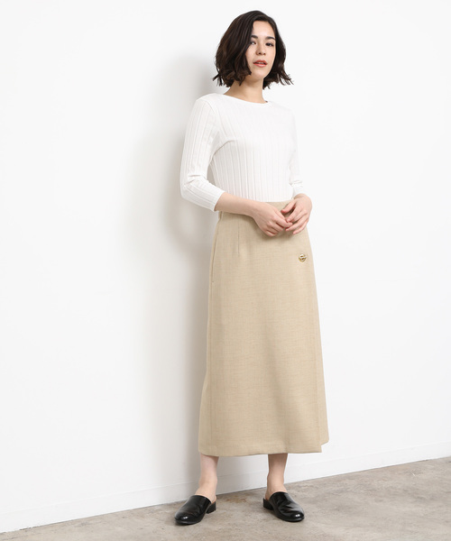 SALON adam et rope'(サロン アダム エ ロペ)の「【2WAY】ワイドテレコバックレースアッププルオーバー(Tシャツ/カットソー・レディース・チャコールグレー/オフホワイト/ベージュ・FREE)」の14枚目の写真