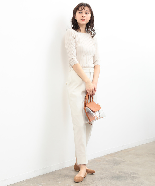 SALON adam et rope'(サロン アダム エ ロペ)の「【2WAY】ワイドテレコバックレースアッププルオーバー(Tシャツ/カットソー・レディース・チャコールグレー/オフホワイト/ベージュ・FREE)」の18枚目の写真