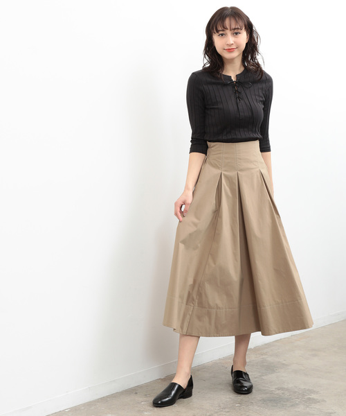 SALON adam et rope'(サロン アダム エ ロペ)の「【2WAY】ワイドテレコバックレースアッププルオーバー(Tシャツ/カットソー・レディース・チャコールグレー/オフホワイト/ベージュ・FREE)」の15枚目の写真