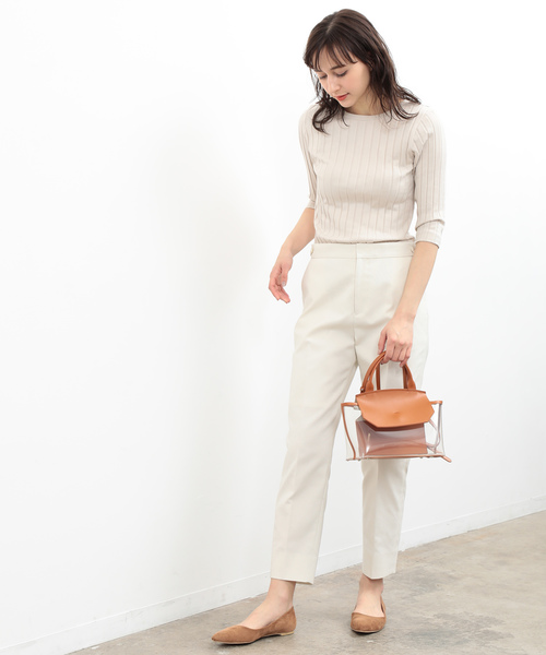SALON adam et rope'（サロン アダム エ ロペ）の「【2WAY】ワイドテレコバックレースアッププルオーバー（Tシャツ/カットソー・レディース・チャコールグレー/オフホワイト/ベージュ・FREE）」の19枚目の写真