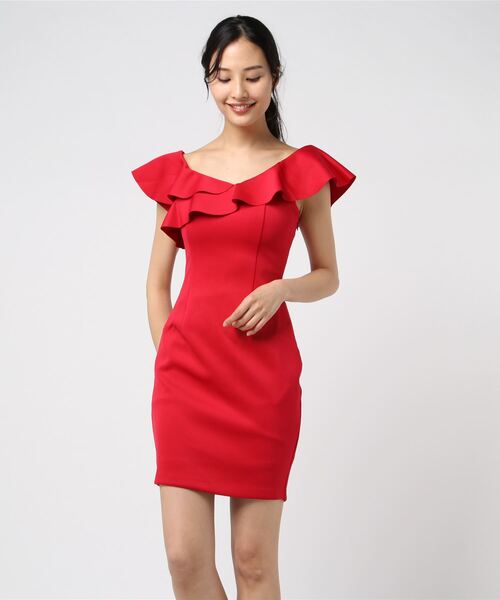 guess farrah ruffle dress