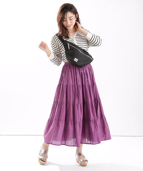 DISCOAT（ディスコート）の「リネンタッチリブカーディガン5分袖（カーディガン/ボレロ・レディース・ブラック/パープル/ライトグレー/グリーン/グレー系その他/オレンジ/オフホワイト・MEDIUM/LARGE）」の21枚目の写真