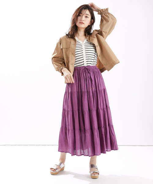 DISCOAT（ディスコート）の「リネンタッチリブカーディガン5分袖（カーディガン/ボレロ・レディース・ブラック/パープル/ライトグレー/グリーン/グレー系その他/オレンジ/オフホワイト・MEDIUM/LARGE）」の22枚目の写真