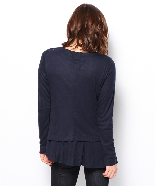 PLST(プラステ)の「アシンメトリーレイヤードぺプラムカットソー(Tシャツ/カットソー・レディース・グレー/ネイビー・2)」の5枚目の写真