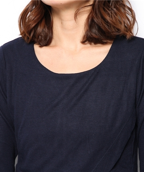 PLST(プラステ)の「アシンメトリーレイヤードぺプラムカットソー(Tシャツ/カットソー・レディース・グレー/ネイビー・2)」の6枚目の写真
