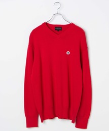 【BUCCA 44】ワンポイント刺繍Vネックセーター