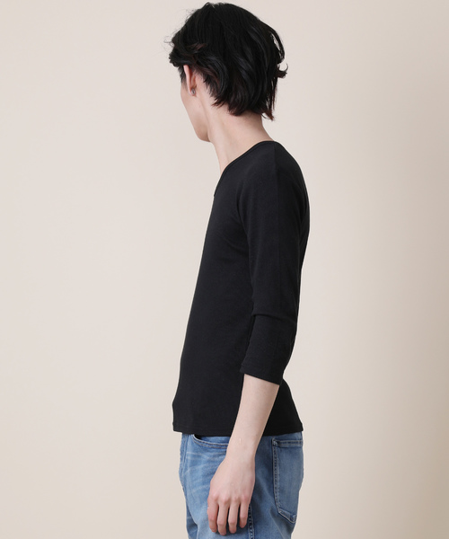 Rocky Monroe（ロッキーモンロー）の「Vネック7分袖テレコカットソー（Tシャツ/カットソー・メンズ・ブラック/レッド/イエロー/ダークブルー/オフホワイト/ブルー/グレー/オリーブ/モカ/チャコール・M/XL/L）」の21枚目の写真