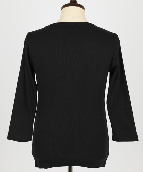 Rocky Monroe（ロッキーモンロー）の「Vネック7分袖テレコカットソー（Tシャツ/カットソー・メンズ・ブラック/レッド/イエロー/ダークブルー/オフホワイト/ブルー/グレー/オリーブ/モカ/チャコール・M/XL/L）」の15枚目の写真