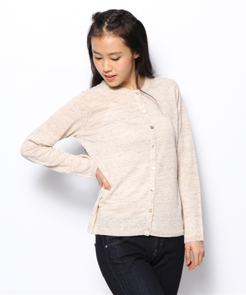 goa(ゴア)の「Linen クルーカーデ(カーディガン/ボレロ・レディース・ベージュ/ナチュラル/インディゴブルー/モカ・FREE)」の13枚目の写真