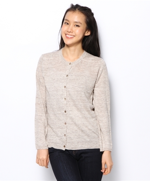 goa(ゴア)の「Linen クルーカーデ(カーディガン/ボレロ・レディース・ベージュ/ナチュラル/インディゴブルー/モカ・FREE)」の3枚目の写真