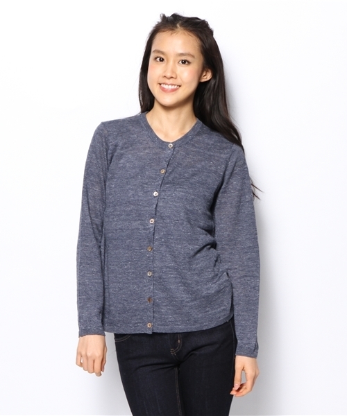 goa(ゴア)の「Linen クルーカーデ(カーディガン/ボレロ・レディース・ベージュ/ナチュラル/インディゴブルー/モカ・FREE)」の4枚目の写真