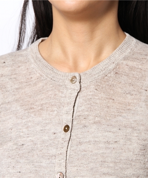 goa(ゴア)の「Linen クルーカーデ(カーディガン/ボレロ・レディース・ベージュ/ナチュラル/インディゴブルー/モカ・FREE)」の6枚目の写真