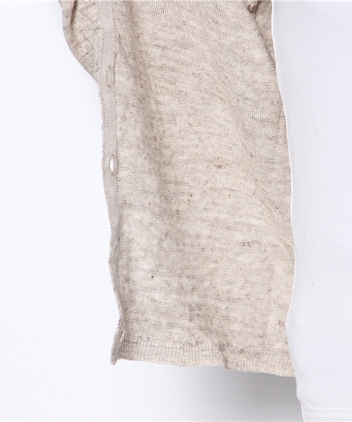 goa(ゴア)の「Linen クルーカーデ(カーディガン/ボレロ・レディース・ベージュ/ナチュラル/インディゴブルー/モカ・FREE)」の8枚目の写真