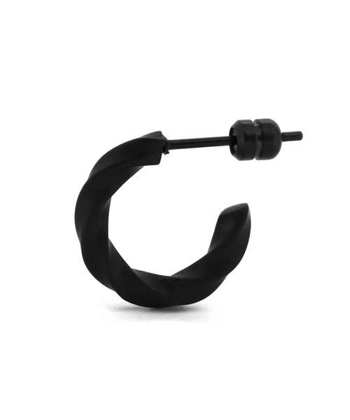 LION HEART（ライオンハート）の「【限定展開】“LH-1”G型ピアス（ツイスト）/サージカルステンレス（金属アレルギー対応）【LION HEART / ライオンハート】（ピアス（片耳用）・メンズ・ブラック/シルバー/ゴールド/ライトブラック・ONE SIZE）」の2枚目の写真