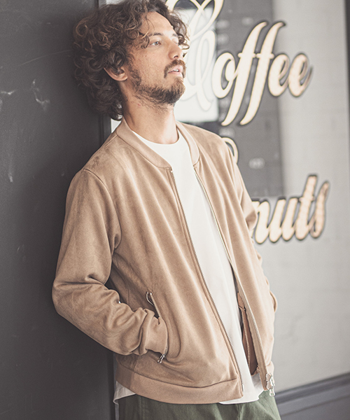 CAMBIO（カンビオ）の「mj6498-Fake Suede Cut Blouson ブルゾン（ブルゾン・メンズ・チャコール/ベージュ/ブラック・L/S/M）」の2枚目の写真