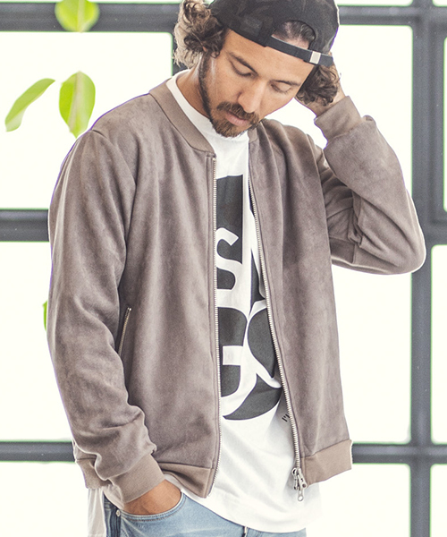 CAMBIO（カンビオ）の「mj6498-Fake Suede Cut Blouson ブルゾン（ブルゾン・メンズ・チャコール/ベージュ/ブラック・L/S/M）」の4枚目の写真