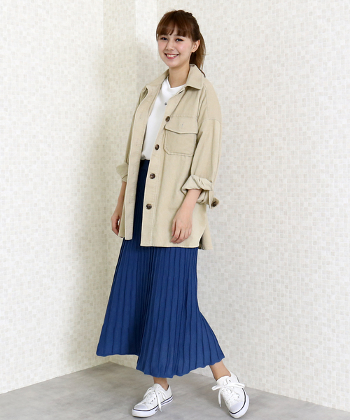 n'ee-ne（ネーネ）の「12Gニットプリーツスカート（スカート・レディース・ブラック/ベージュ/ブラウン/ブルー・FREE）」の14枚目の写真