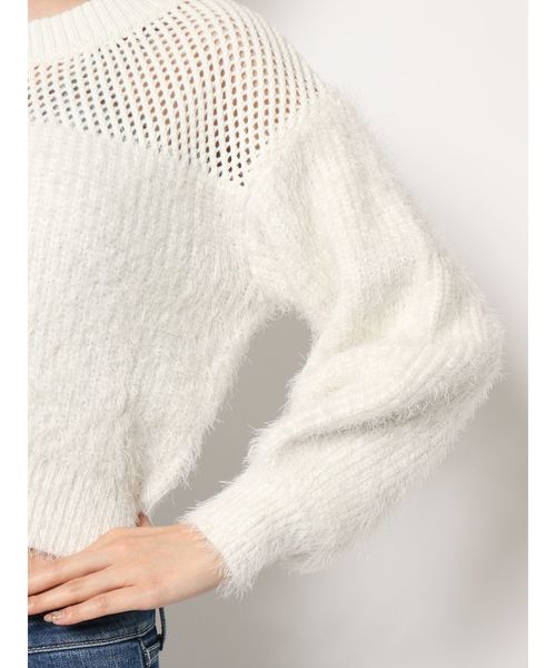 GYDA(ジェイダ)の「ドッキングシャギーニットTOPS(ニット/セーター・レディース・ブラック/ベージュ/オフホワイト・FREE)」の15枚目の写真