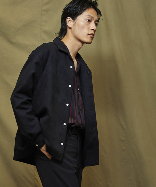 MAISON SPECIAL(メゾンスペシャル)の「【ZOZOTOWN限定】マイクロスウェードオープンカラーシャツ 【MAISON SPECIAL/メゾンスペシャル】(シャツ/ブラウス)」|ブラック