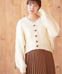 rps | ケーブルニットショートカーディガン(カーディガン/ボレロ)
