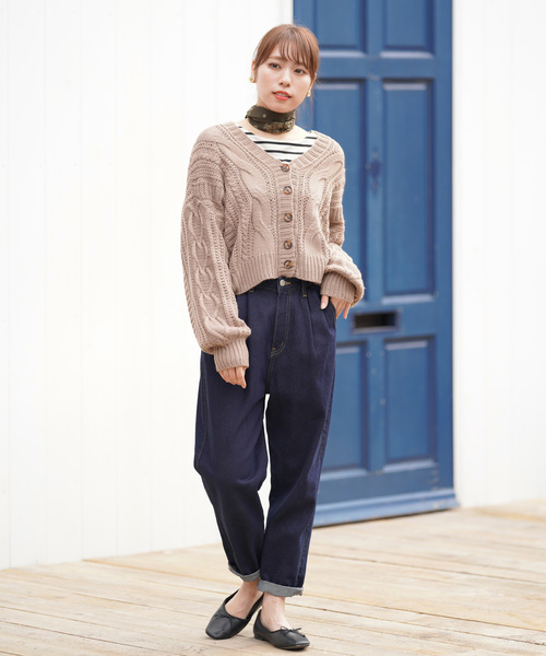 rps（アールピーエス）の「ケーブルニットショートカーディガン（カーディガン/ボレロ・レディース・アイボリー/モカ/グレイッシュベージュ・M）」の14枚目の写真