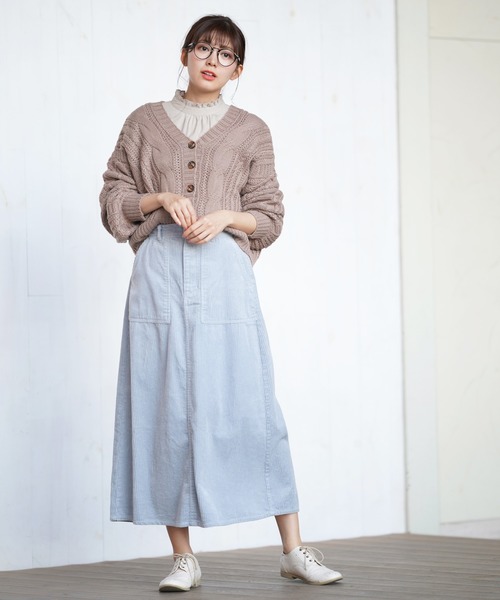 rps（アールピーエス）の「ケーブルニットショートカーディガン（カーディガン/ボレロ・レディース・アイボリー/モカ/グレイッシュベージュ・M）」の12枚目の写真