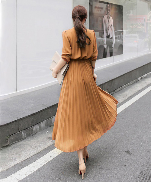 Girly Doll（ガーリードール）の「ウエストリボン プリーツワンピース（ワンピース・レディース・ブラック/グレー/ネイビー/キャメル/ベージュ/モカ・M/L）」の11枚目の写真