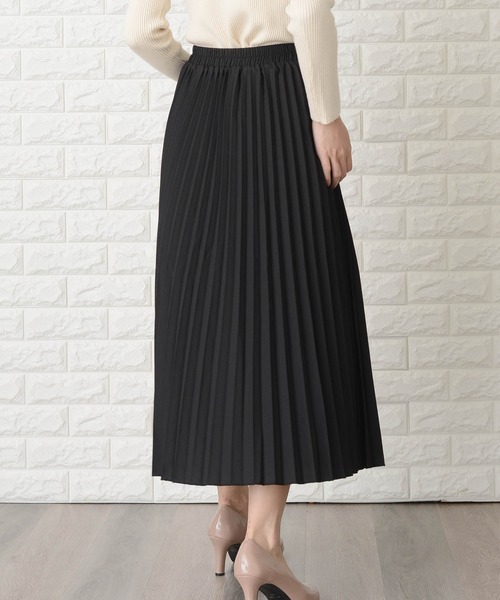 Lace Ladies（レースレディース）の「ウエストゴムプリーツシンプル無地ロング丈スカート（スカート・レディース・ブラック/ネイビー/グレー/ブルーグリーン・M/L/XL）」の10枚目の写真