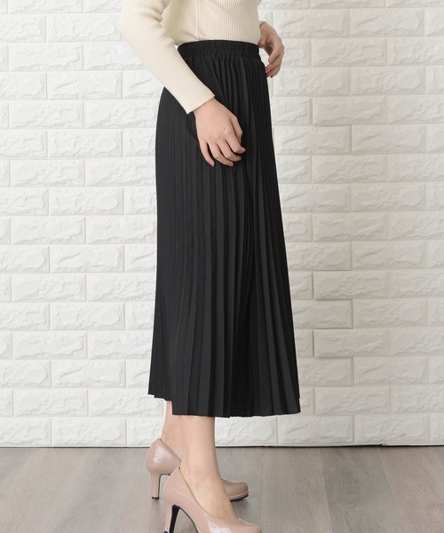 Lace Ladies（レースレディース）の「ウエストゴムプリーツシンプル無地ロング丈スカート（スカート・レディース・ブラック/ネイビー/グレー/ブルーグリーン・M/L/XL）」の11枚目の写真