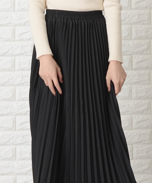 Lace Ladies（レースレディース）の「ウエストゴムプリーツシンプル無地ロング丈スカート（スカート・レディース・ブラック/ネイビー/グレー/ブルーグリーン・M/L/XL）」の13枚目の写真