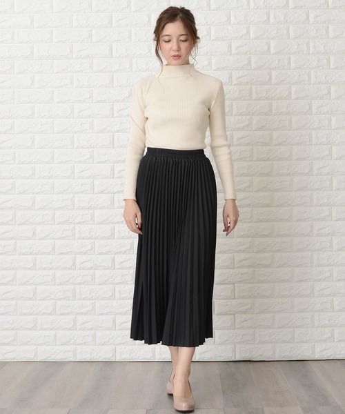 Lace Ladies（レースレディース）の「ウエストゴムプリーツシンプル無地ロング丈スカート（スカート・レディース・ブラック/ネイビー/グレー/ブルーグリーン・M/L/XL）」の14枚目の写真