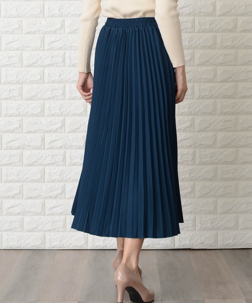 Lace Ladies（レースレディース）の「ウエストゴムプリーツシンプル無地ロング丈スカート（スカート・レディース・ブラック/ネイビー/グレー/ブルーグリーン・M/L/XL）」の16枚目の写真