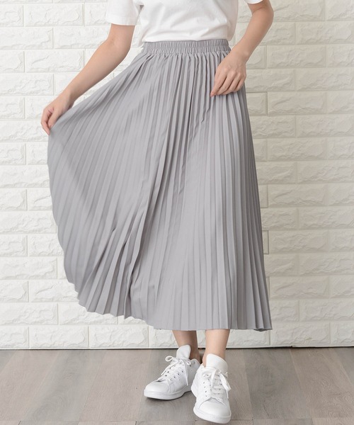 Lace Ladies（レースレディース）の「ウエストゴムプリーツシンプル無地ロング丈スカート（スカート・レディース・ブラック/ネイビー/グレー/ブルーグリーン・M/L/XL）」の21枚目の写真