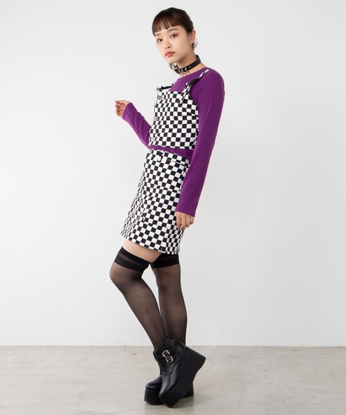 WEGO(ウィゴー)の「WEGO/【セットアップ対応商品】ステッチサイドポケットミニスカート(スカート・レディース・ブラック/ホワイト/ブラック系その他2・FREE)」の10枚目の写真