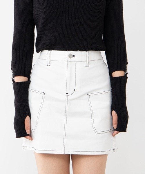 WEGO(ウィゴー)の「WEGO/【セットアップ対応商品】ステッチサイドポケットミニスカート(スカート・レディース・ブラック/ホワイト/ブラック系その他2・FREE)」の14枚目の写真