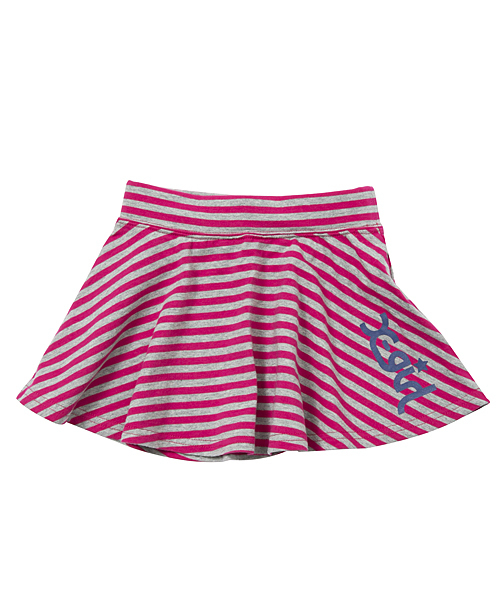 X-girl Stages（エックスガールステージス）の「STRIPE SKIRT （4T～7T）/ ボーダー（スカート・キッズ・ネイビー/レッド/ピンク・4T/5T/6T/7T）」の3枚目の写真