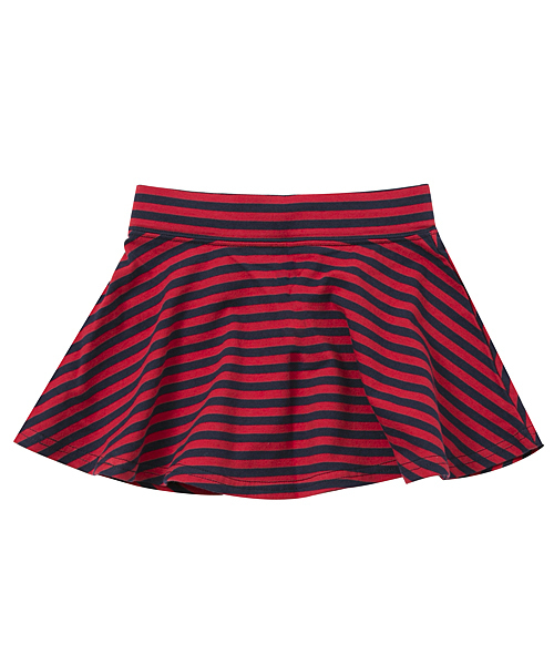 X-girl Stages（エックスガールステージス）の「STRIPE SKIRT （4T～7T）/ ボーダー（スカート・キッズ・ネイビー/レッド/ピンク・4T/5T/6T/7T）」の4枚目の写真