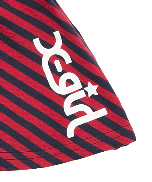 X-girl Stages（エックスガールステージス）の「STRIPE SKIRT （4T～7T）/ ボーダー（スカート・キッズ・ネイビー/レッド/ピンク・4T/5T/6T/7T）」の5枚目の写真