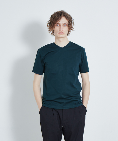 Gray アバハウスグレイ のファッション シルケット天竺 Vネック半袖tシャツ Tシャツ カットソー Abahouse Abahouse 展開店舗限定 トップス セール