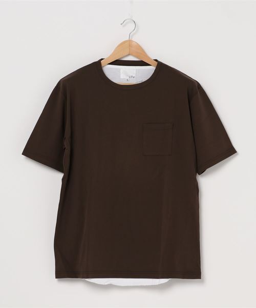 INNOCENT(イノセント)の「ポケット付きT+タンクトップアンサンブル(Tシャツ/カットソー・レディース・ホワイト/ブラック/ブラウン/キャメル・MEDIUM/LARGE)」の3枚目の写真