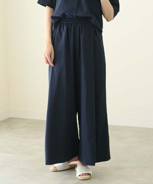 cheriella(シェリエラ)の「(入荷無し)【cheriella】麻タッチシャツ×パンツセットアップ(シャツ/ブラウス・レディース・カーキ/ダークネイビー・M)」の9枚目の写真