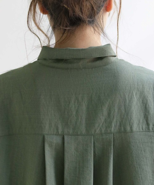 cheriella(シェリエラ)の「(入荷無し)【cheriella】麻タッチシャツ×パンツセットアップ(シャツ/ブラウス・レディース・カーキ/ダークネイビー・M)」の17枚目の写真