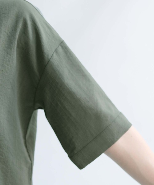 cheriella(シェリエラ)の「(入荷無し)【cheriella】麻タッチシャツ×パンツセットアップ(シャツ/ブラウス・レディース・カーキ/ダークネイビー・M)」の18枚目の写真