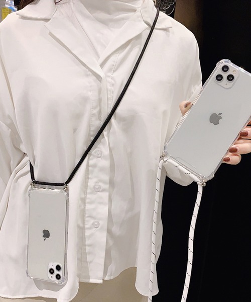 shopnikoniko（ショップニコニコ）の「クリア スマホショルダー ショルダースマホケース パラコード（スマホケース/カバー・レディース・ホワイト/ブラック/ピンク/グリーン/パイソン・iPhone 11/iPhone 7/8/SE(第2/第3世代)/iPhone XS/X/iPhone 11 Pro/iPhone XR/iPhone 12/iPhone 13/iPhone 14/iPhone 14 Pro）」の22枚目の写真