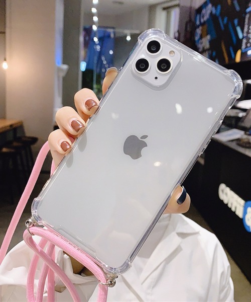shopnikoniko（ショップニコニコ）の「クリア スマホショルダー ショルダースマホケース パラコード（スマホケース/カバー・レディース・ホワイト/ブラック/ピンク/グリーン/パイソン・iPhone 11/iPhone 7/8/SE(第2/第3世代)/iPhone XS/X/iPhone 11 Pro/iPhone XR/iPhone 12/iPhone 13/iPhone 14/iPhone 14 Pro）」の6枚目の写真