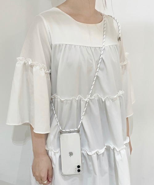 shopnikoniko（ショップニコニコ）の「クリア スマホショルダー ショルダースマホケース パラコード（スマホケース/カバー・レディース・ホワイト/ブラック/ピンク/グリーン/パイソン・iPhone 11/iPhone 7/8/SE(第2/第3世代)/iPhone XS/X/iPhone 11 Pro/iPhone XR/iPhone 12/iPhone 13/iPhone 14/iPhone 14 Pro）」の13枚目の写真