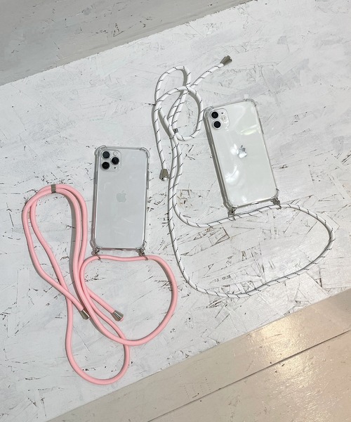 shopnikoniko（ショップニコニコ）の「クリア スマホショルダー ショルダースマホケース パラコード（スマホケース/カバー・レディース・ホワイト/ブラック/ピンク/グリーン/パイソン・iPhone 11/iPhone 7/8/SE(第2/第3世代)/iPhone XS/X/iPhone 11 Pro/iPhone XR/iPhone 12/iPhone 13/iPhone 14/iPhone 14 Pro）」の8枚目の写真