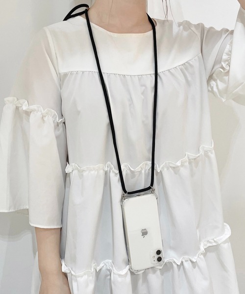 shopnikoniko（ショップニコニコ）の「クリア スマホショルダー ショルダースマホケース パラコード（スマホケース/カバー・レディース・ホワイト/ブラック/ピンク/グリーン/パイソン・iPhone 11/iPhone 7/8/SE(第2/第3世代)/iPhone XS/X/iPhone 11 Pro/iPhone XR/iPhone 12/iPhone 13/iPhone 14/iPhone 14 Pro）」の12枚目の写真