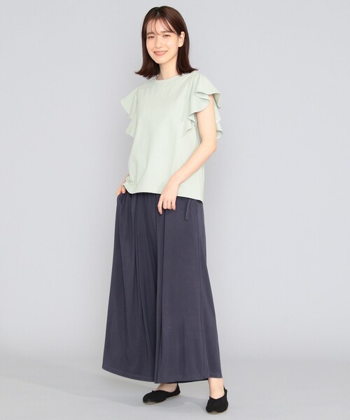 SHARE PARK(シェアパーク)の「【接触冷感】 クールスムースカットガウチョパンツ(その他パンツ・レディース・グレー系・0)」の3枚目の写真