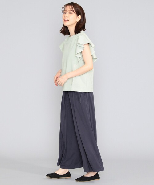 SHARE PARK(シェアパーク)の「【接触冷感】 クールスムースカットガウチョパンツ(その他パンツ・レディース・グレー系・0)」の4枚目の写真